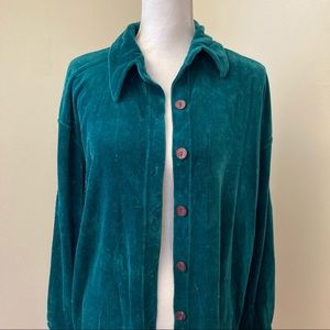 Vintage oversized turquoise corduroy shirt